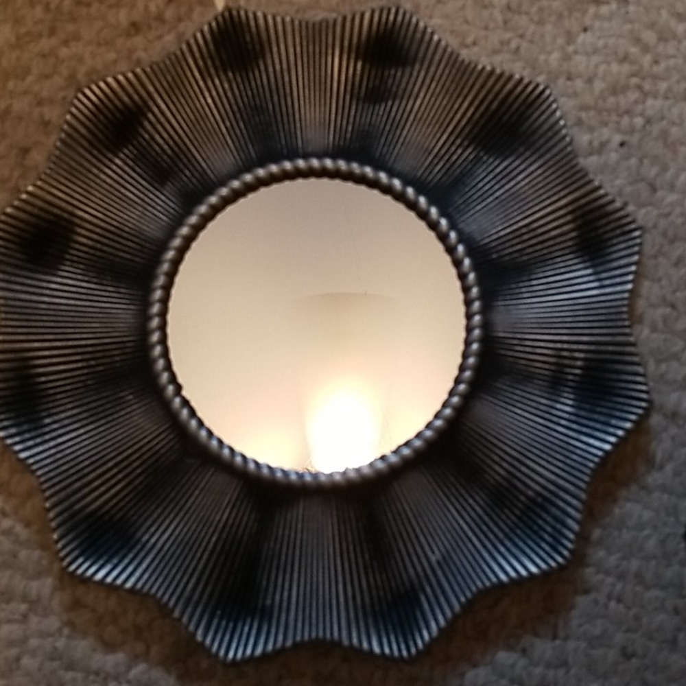 Faux Metal Wall Mirrors Set of 2 - Picture 2 of 4